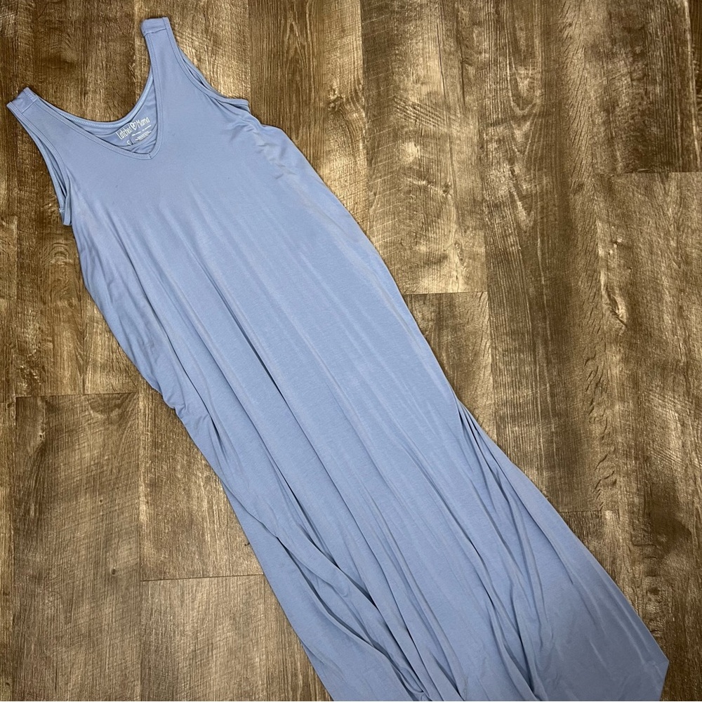 Latched Mama Blue Cocoon Maxi Nursing Dress